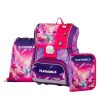 Minecraft mintás csatos ergonomikus iskolatáska tolltartóval és tornazsákkal, Premium, Playworld Girl, lila-rózsaszín