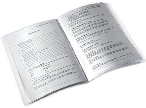 Műanyag bemutatómappa A/4, 20 zsebes, átlátszó