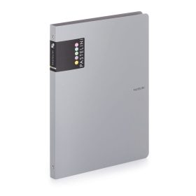   Műanyag gyűrűskönyv A/4, 4 gyűrűs, PASTELINI, pasztell szürke