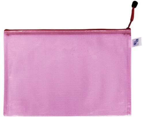 Irattartó tasak A/5, simítózáras, műanyag, rózsaszín