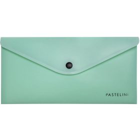   Irattartó tasak DL, patentos, műanyag, PASTELINI, pasztell zöld