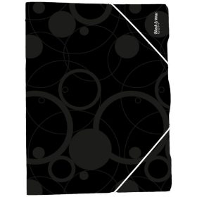Műanyag gumis mappa A/4, black&white, fekete