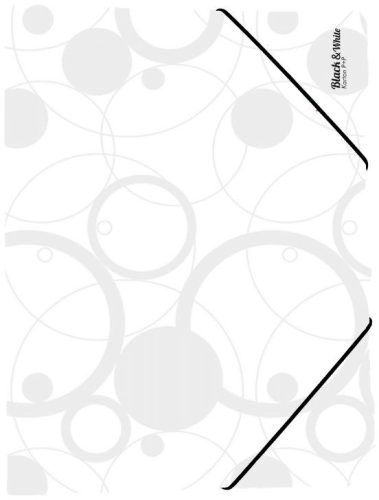 Műanyag gumis mappa A/4, black&white, fehér
