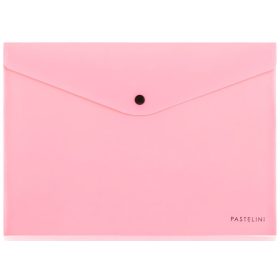   Irattartó tasak A/4, patentos, műanyag, PASTELINI, pasztell rózsaszín