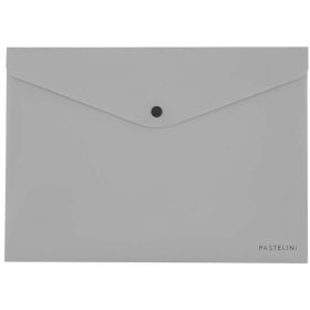   Irattartó tasak A/5, patentos, műanyag, PASTELINI, pasztell szürke