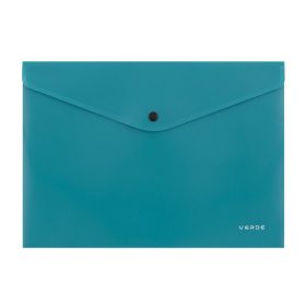   Irattartó tasak A/4, patentos, műanyag, VERDE, petrol színű