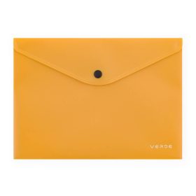   Irattartó tasak A/5, patentos, műanyag, VERDE, mustársárga