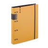 Műanyag gyűrűskönyv A/4, 4 gyűrűs, vastag borító, VERDE, mustársárga