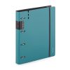 Műanyag gyűrűskönyv A/4, 4 gyűrűs, vastag borító, VERDE, petrol színű