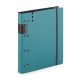 Műanyag gyűrűskönyv A/4, 4 gyűrűs, vastag borító, VERDE, petrol színű