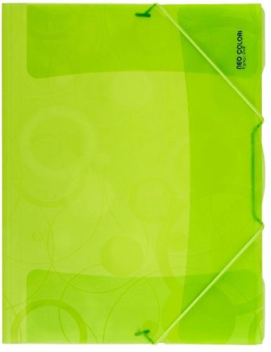 Műanyag gumis mappa A/4, neocolori, zöld