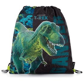 Dinoszaurusz tornazsák 30x37cm, T-REX, zöld-fekete