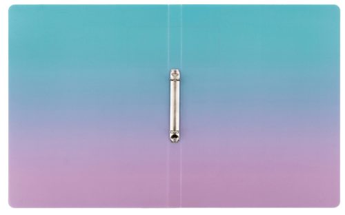 Műanyag gyűrűskönyv A/4, 2 gyűrűs, OMBRE, türkiz-rózsaszín