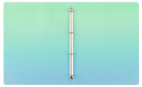 Műanyag gyűrűskönyv A/4, 4 gyűrűs, OMBRE, zöld-kék