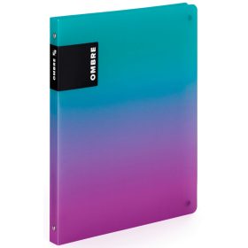   Műanyag gyűrűskönyv A/4, 4 gyűrűs, OMBRE, türkiz-rózsaszín