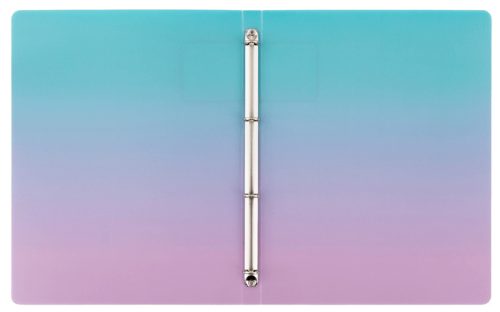 Műanyag gyűrűskönyv A/4, 4 gyűrűs, OMBRE, türkiz-rózsaszín