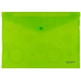 Irattartó tasak A/4, patentos, műanyag, neocolori, zöld