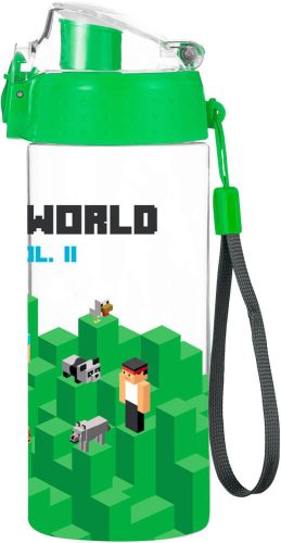 Minecraft mintás kulacs, 500 ml, BPA mentes, PlayWorld 2, zöld