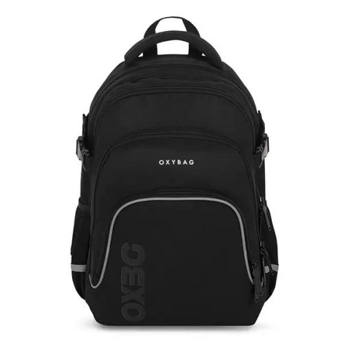 OXY Scooler hátizsák, iskolatáska, 4 rekeszes, 43x32x20cm, Black, fekete