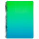 Spirál füzet A/4, vonalas, 60 lapos, műanyag borítóval, OMBRE, zöld-kék