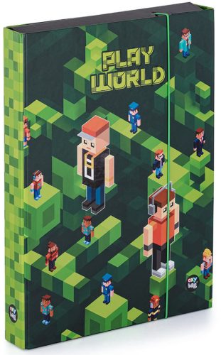 Minecraft mintás füzetbox A/4, jumbo, playworld, zöld