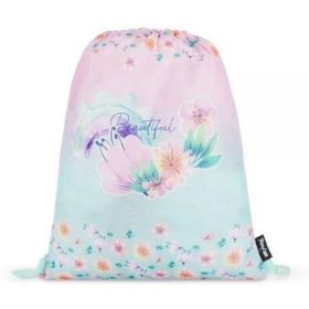 Virágos tornazsák 30x37cm, rózsaszín-zöld