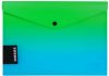Irattartó tasak A/4, patentos, műanyag, OMBRE, zöld-kék