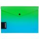 Irattartó tasak A/4, patentos, műanyag, OMBRE, zöld-kék
