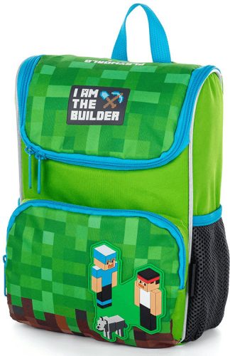 Minecraft mintás szögletes hátizsák ovisoknak, 30x20x11cm, MOXY, playworld, zöld