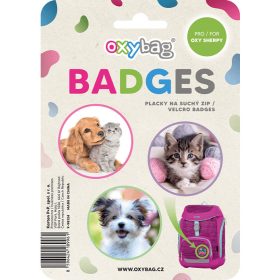   Öntapadós jelvényszett OXY Sherpy hátizsákhoz, 3 db/szett, OXY Sherpy Pets, állatos minták