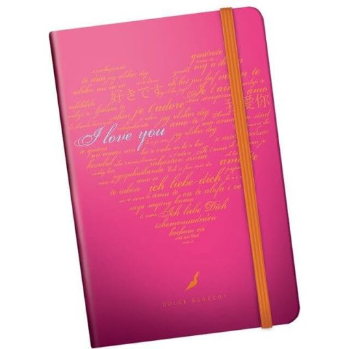 Secret minibook, notesz gumis pánttal A/6, I Love You