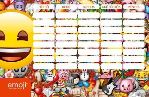 Emoji, smiley órarend nagy 238x155mm, kétoldalas, Smile
