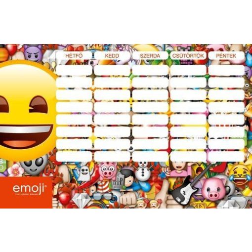 Emoji, smiley órarend nagy 238x155mm, kétoldalas, Smile