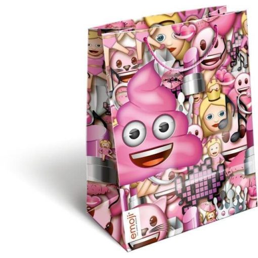 Emoji ajándéktáska 23x18x9 cm, Pink Poop