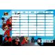 A hihetetlen család 2. órarend 175x115mm, kétoldalas, The Incredibles 2 Team