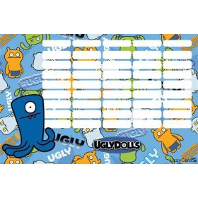   Ugly Dolls órarend nagy 238x155mm, kétoldalas, Ugly Dolls Green