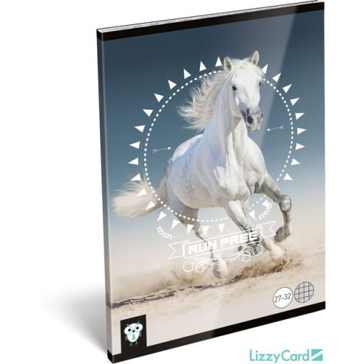 Lizzy Card füzet A/5, kockás, Horse, fehér ló