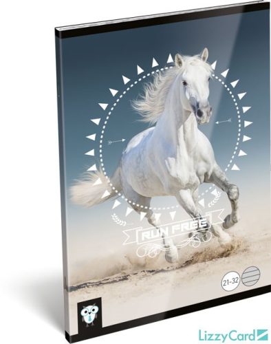 Lizzy Card füzet A/5, vonalas (21-32), Horse, fehér ló