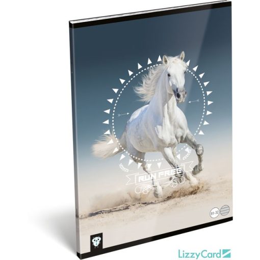 Lizzy Card füzet A/4, vonalas, Horse, fehér ló