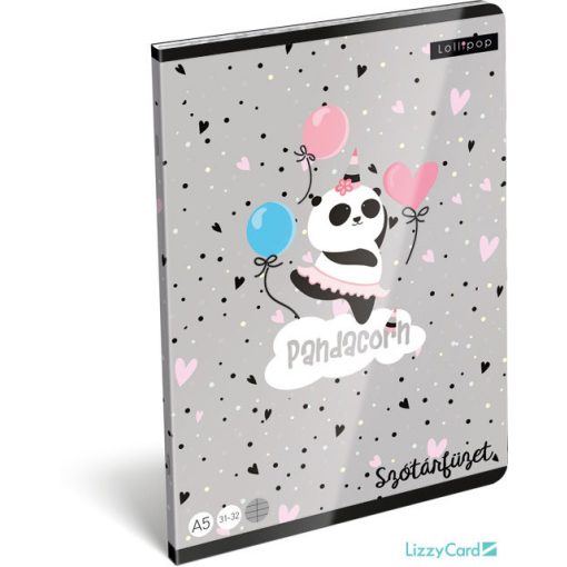 Pandás füzet A/5, szótár, Lollipop Pandacorn