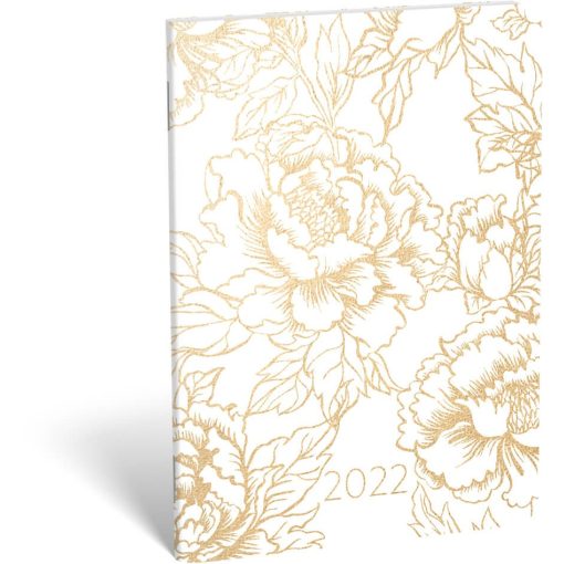 Lizzy Calendar zsebnaptár, heti, B6, tűzött, Gold Flower, 2022