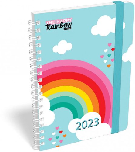 Lizzy Calendar heti tervező, B6 spirál, 2023, Lollipop Happy Rainbow