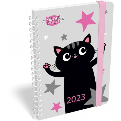 Lizzy Calendar heti tervező, B6 spirál, 2023, Kit Tok Stars