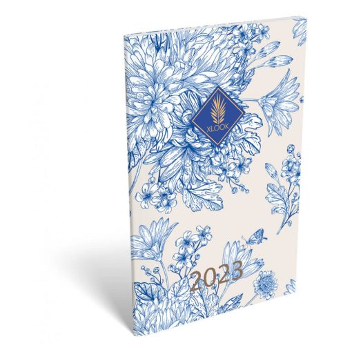 Lizzy Calendar zsebnaptár, heti, A6, tűzött, 2023, Xlook Blue