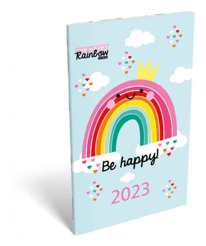Lizzy Calendar zsebnaptár, heti, A6, tűzött, 2023, Lollipop Happy Rainbow