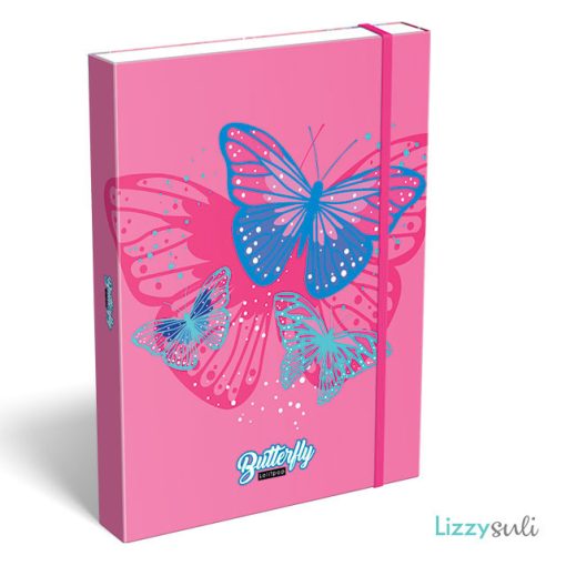 Lepkés füzetbox A/5, Lollipop Pink Butterfly, rózsaszín