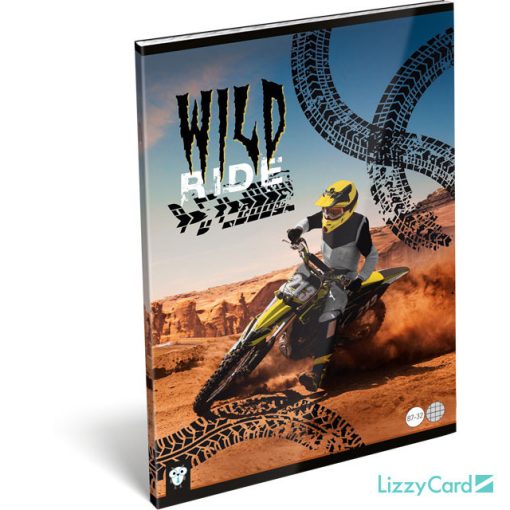 Lizzy Card motor mintás tűzött füzet A/4, 32 lap kockás, Wild Ride