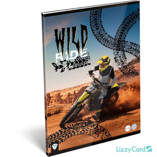 Lizzy Card motor mintás tűzött füzet A/4, 32 lap vonalas, Wild Ride