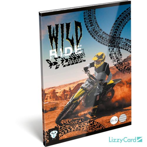 Lizzy Card motor mintás tűzött füzet A/5, 32 lap vonalas, Wild Ride