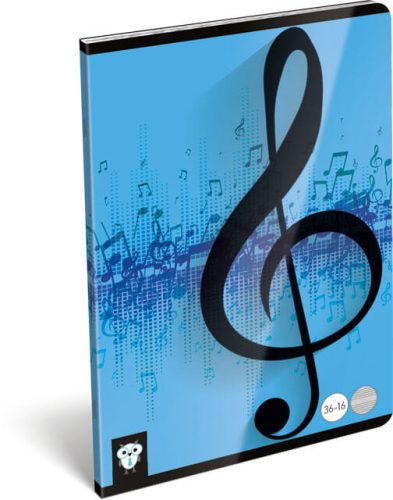 Lizzy Card tűzött füzet A/5, 16 lap hangjegy Music Beats, kék